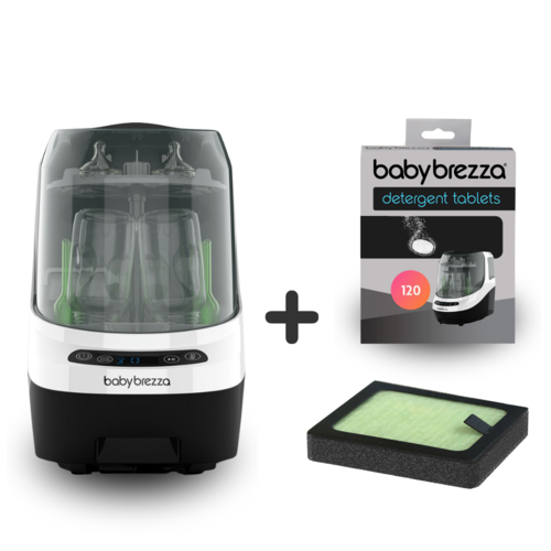 Kit Baby Brezza Bottle Washer Pro+ Filtro di ricambio HEPA + ricarica di pastiglie detergenti 
