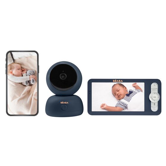 BÉABA® Zen Premium – baby monitor video Full HD 360° con visione notturna, blu 