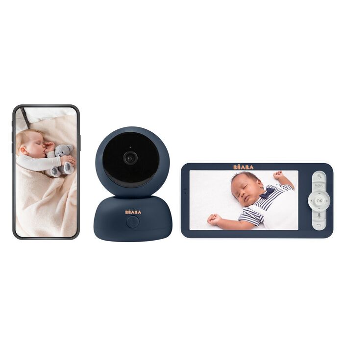 BÉABA® Zen Premium – baby monitor video Full HD 360° con visione notturna, blu 