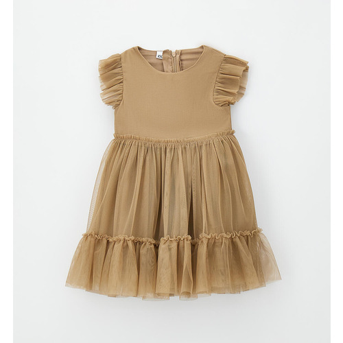 Vestido de verano iDO para niña color avellana 