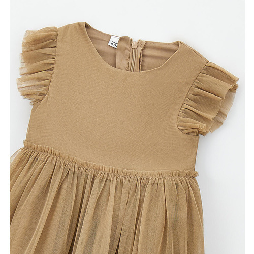 Vestido de verano iDO para niña color avellana 