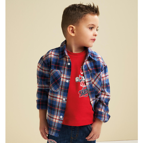 Camicia a righe iDO bambino colore ROSSO 