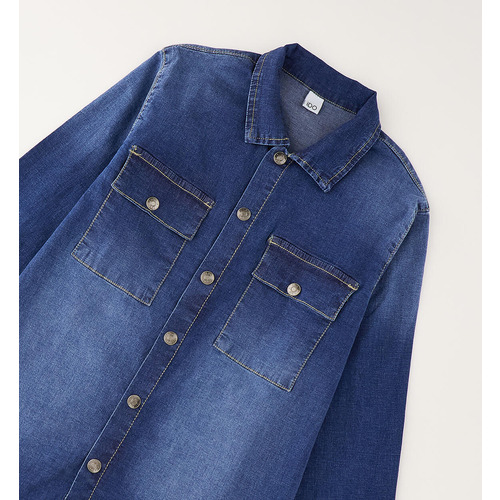 Jeanshemd iDO für Jungen, stone washed chiaro 