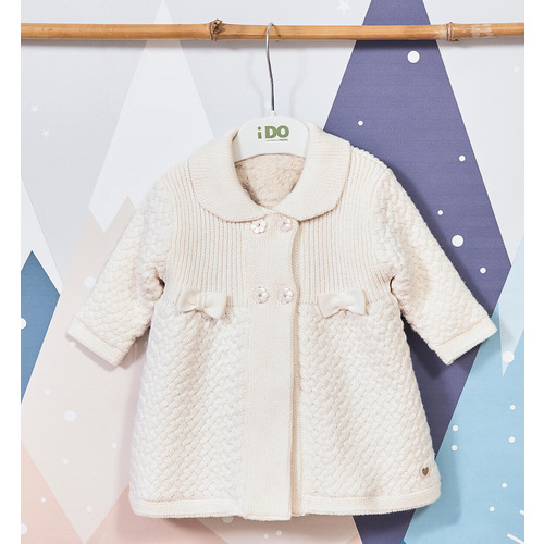 Abrigo para bebé niña iDO color crema 