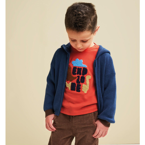 Cardigan con cappuccio 