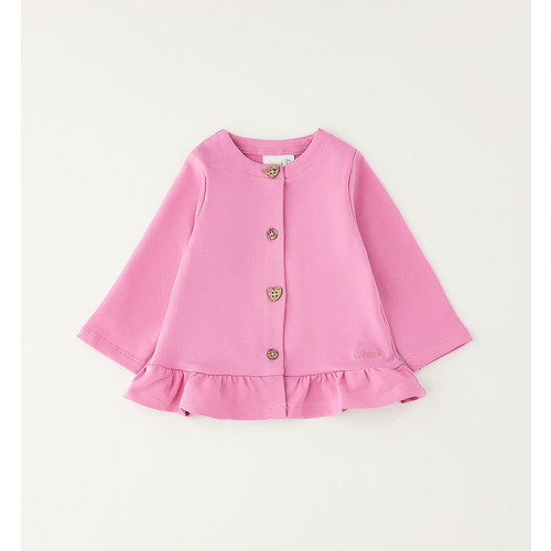 Cardigan per neonata con ruchese 