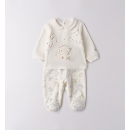 Completino due pezzi neonato iDO, color panna 