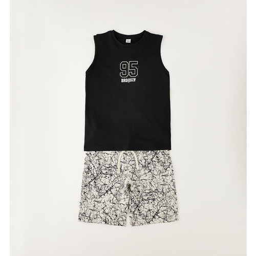 iDO 100% Cotton Boy's Outfit (Black) 