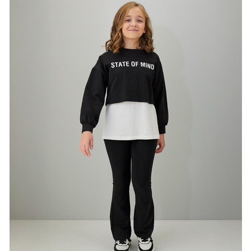 Conjunto iDO de 3 piezas para niña, Negro 