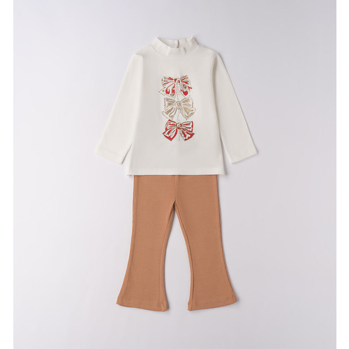 Completo bambina iDO leggings color BISCUIT 