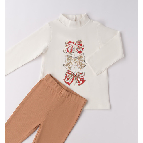 Completo bambina iDO leggings color BISCUIT 
