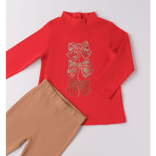 Completo bambina iDO leggings color BISCUIT 