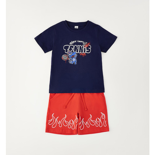 Conjunto bebé iDO de algodón, azul marino 