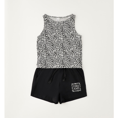 Conjunto de verano iDO para niña, color gris con estampado 