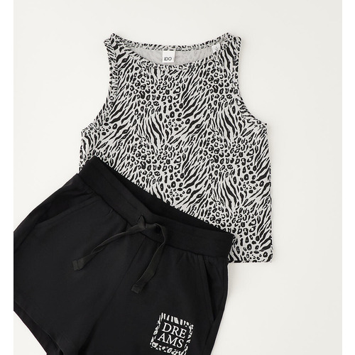 Conjunto de verano iDO para niña, color gris con estampado 