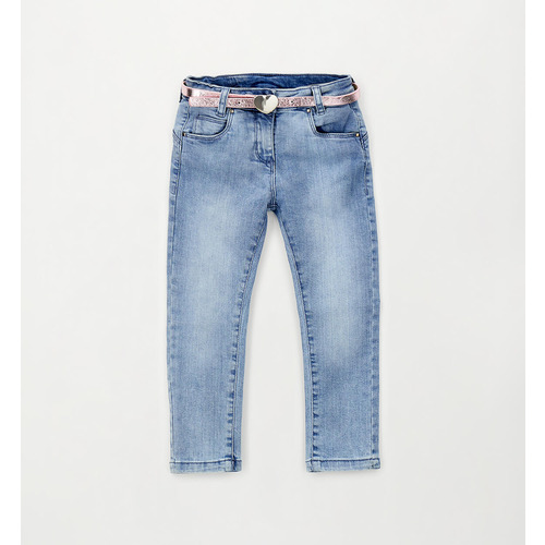 Vaqueros slim lavados para niña 