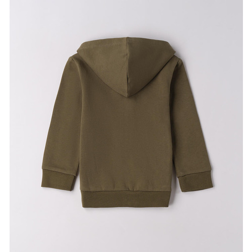 Sudadera iDO con capucha para niño, negra y verde salvia 