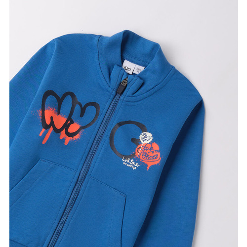 Sudadera iDO para niño, 100% algodón, turquesa 