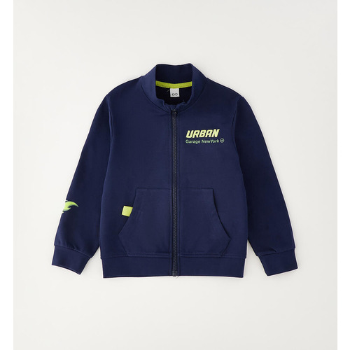 Fleece iDO für Jungen WEISS UND NAVY 