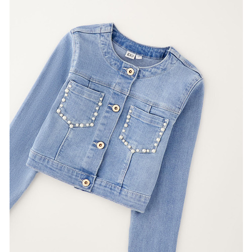 Chaqueta vaquera iDO azul claro lavado para niña 