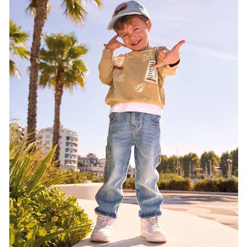 Jeans iDO da bambino SOVRATINTO ECRU 