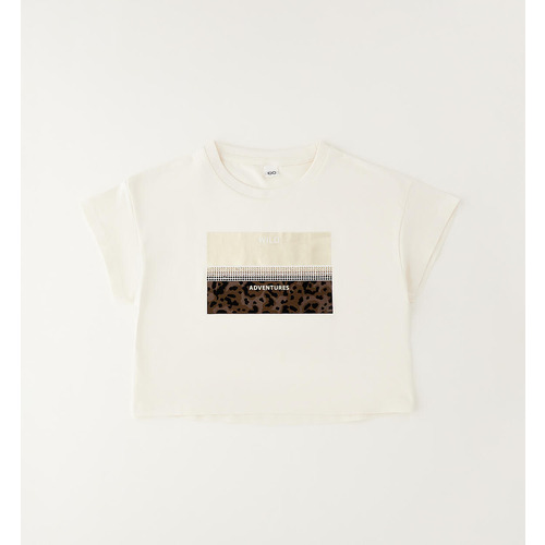 Maglia crop iDO per bambina, colore LATTE 