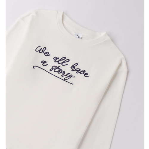 Maglietta iDO 100% cotone ragazza, color panna 