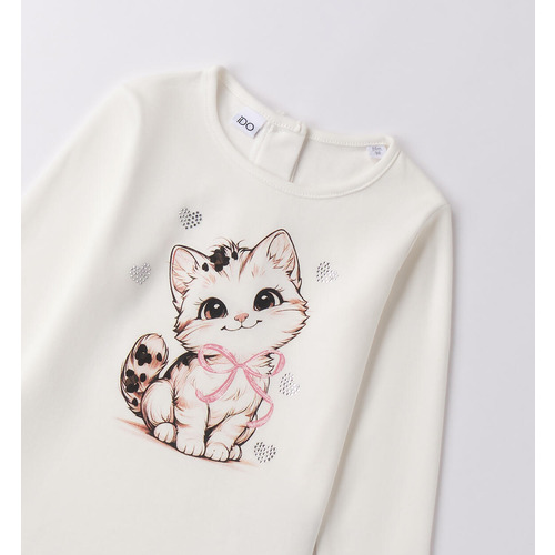 Mädchen T-Shirt iDO aus Baumwolle Panna 