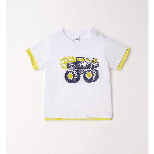 Maglietta iDO bimbo, bianco con stampa, 100% cotone 