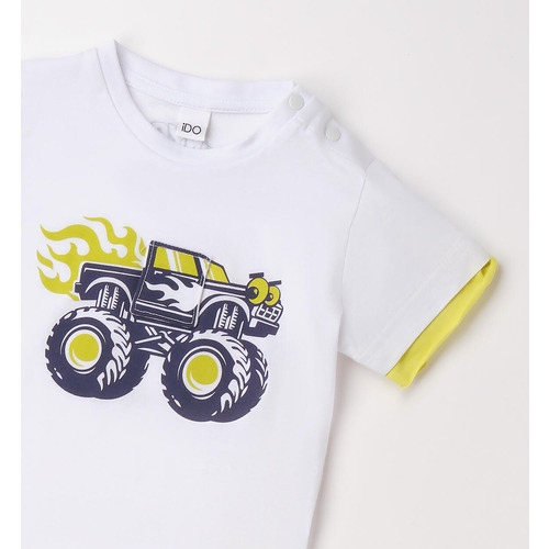 Maglietta iDO bimbo, bianco con stampa, 100% cotone 