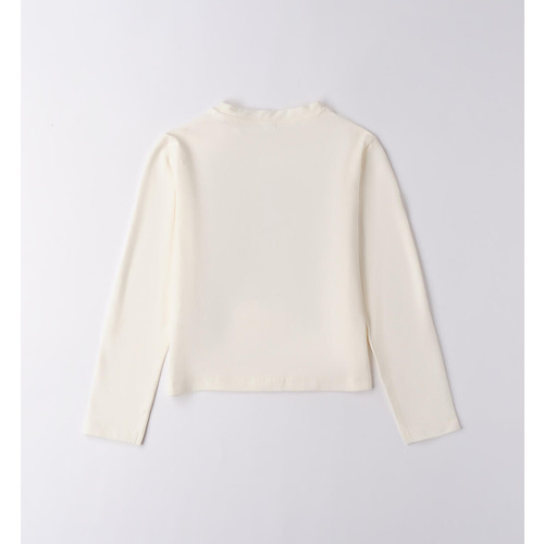 Camiseta crop iDO para niña, crema 