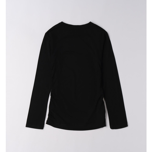 Camiseta niña iDO negra con estampado 
