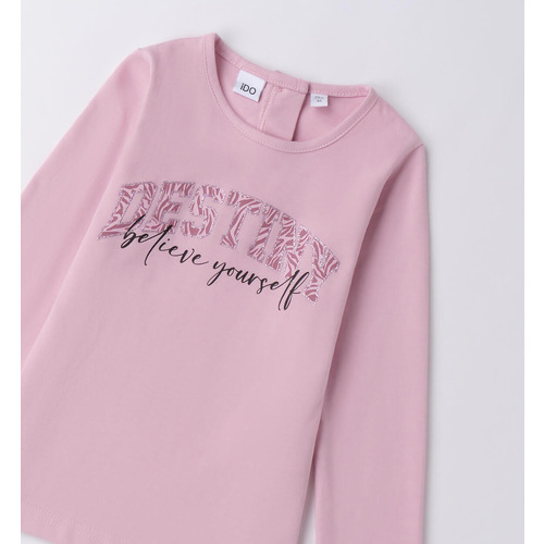 Camiseta iDO para niña, crema con estampado floral 