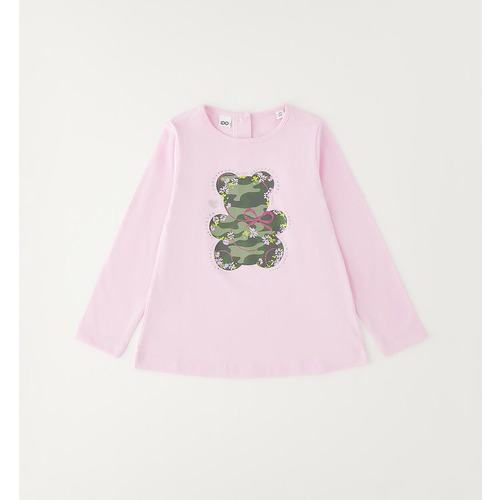 T-shirt iDO fille coton Rose Poudré 