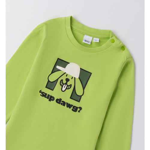 Maglietta iDO per bambino, panna e verde 
