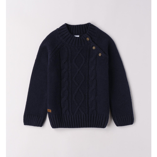 Pull iDO pour enfant, Bleu Marine et Crème 