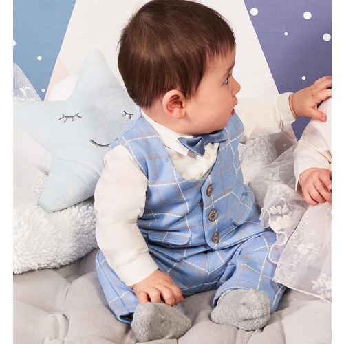 Pantaloni eleganti neonato AZZURRO 