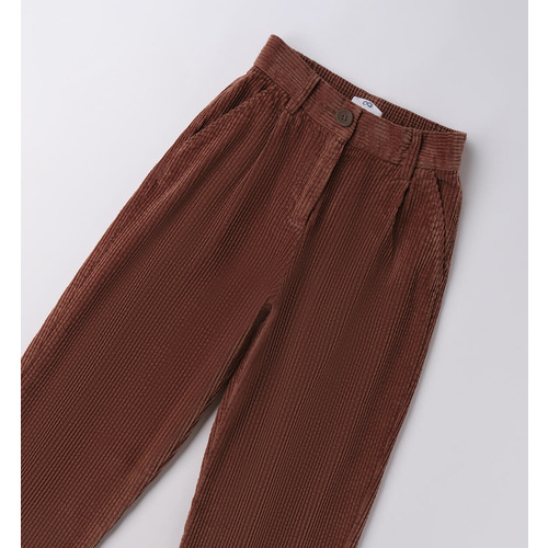 Pantalones iDO 100% algodón para niña, marrones 