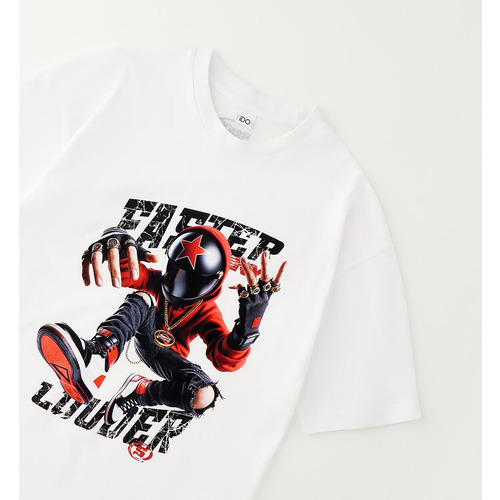 T-Shirt iDO 100% Baumwolle Kinder weiß 