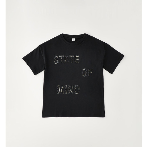 Camiseta iDO 100% algodón niña, color negro 