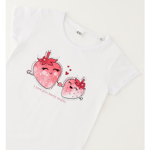 Camiseta iDO para niña con estampado BIANCO 