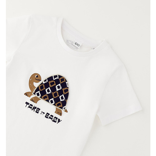 Kinder T-shirt iDO 100% Baumwolle, weiß 