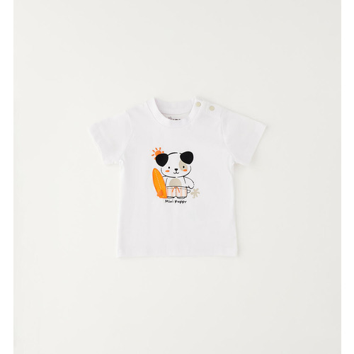 Camiseta iDO para bebé de algodón, blanca 