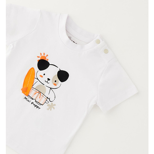 Camiseta iDO para bebé de algodón, blanca 