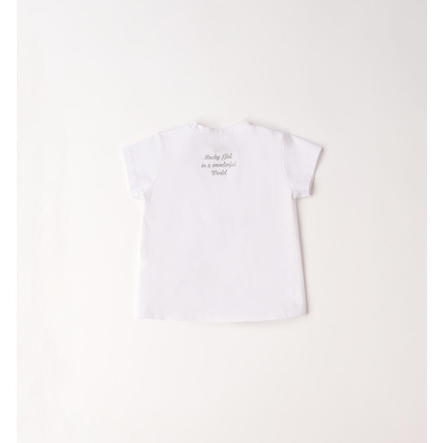 T-shirt nouveau-né iDO, blanc avec imprimé 