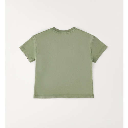 Camiseta iDO para niño, algodón verde salvia 