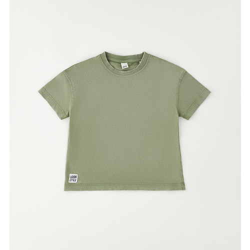 Camiseta iDO para niño, algodón verde salvia 
