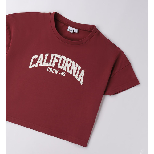 Mädchen-T-Shirt iDO rubinrot mit Aufdruck 
