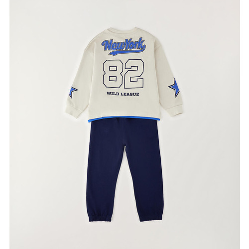 Chándal deportivo iDO para niño, crema suave 