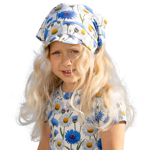 Weiße Bandana mit Schirm 